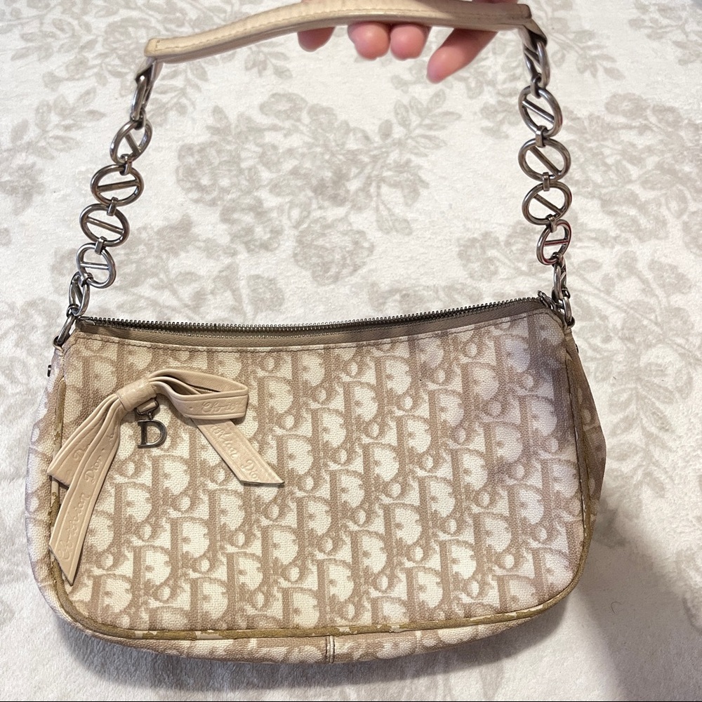 Vintage Pink Christion Dior Trotter Romantique Pochette Bag